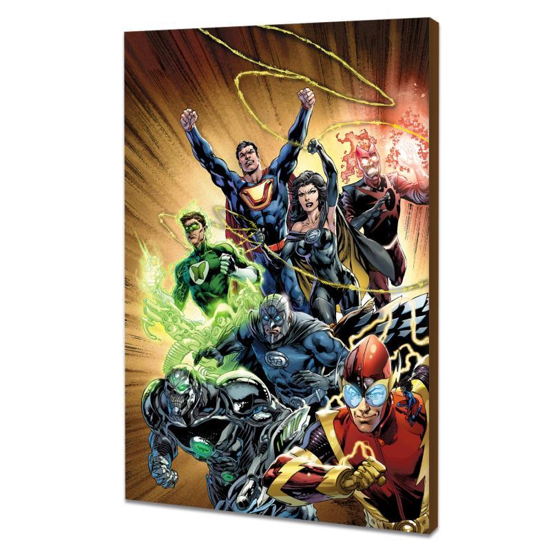"Justice League #24" LE 24x16 Giclee on Gallery Wrapped Canvas by Ivan Reis (Artova) at PristineAuction.com "Justice League #24" LE 24x16 Giclee on Gallery Wrapped Canvas by Ivan Reis (Artova) at PristineAuction.com