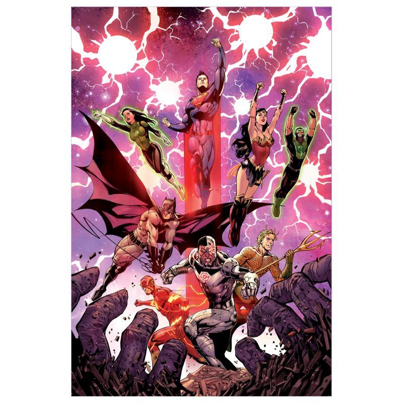 "Justice League #3" LE 24x16 Giclee on Gallery Wrapped Canvas by Tony S Daniel (Artova) at PristineAuction.com "Justice League #3" LE 24x16 Giclee on Gallery Wrapped Canvas by Tony S Daniel (Artova) at PristineAuction.com
