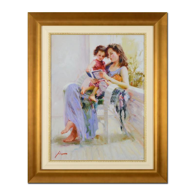 "Book of Poems" Limited Edition 35x43 Custom Framed Artist Embellished Giclee on Canvas by Pino (PA) at PristineAuction.com "Book of Poems" Limited Edition 35x43 Custom Framed Artist Embellished Giclee on Canvas by Pino (PA) at PristineAuction.com