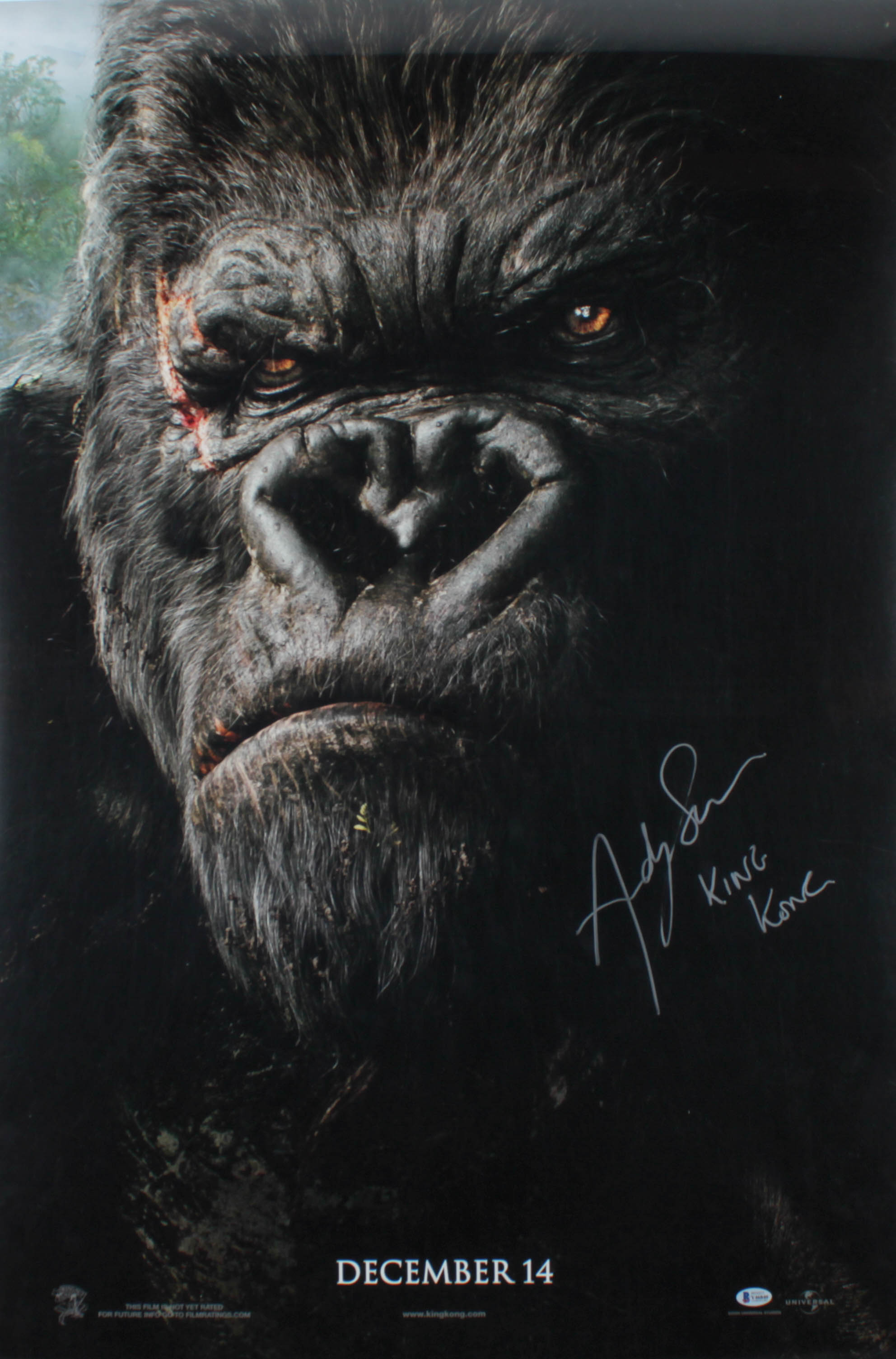 Andy Serkis Signed "King Kong" 27x40 Movie Poster Inscribed "King Kong" (Becket COA) at PristineAuction.com Andy Serkis Signed "King Kong" 27x40 Movie Poster Inscribed "King Kong" (Becket COA) at PristineAuction.com