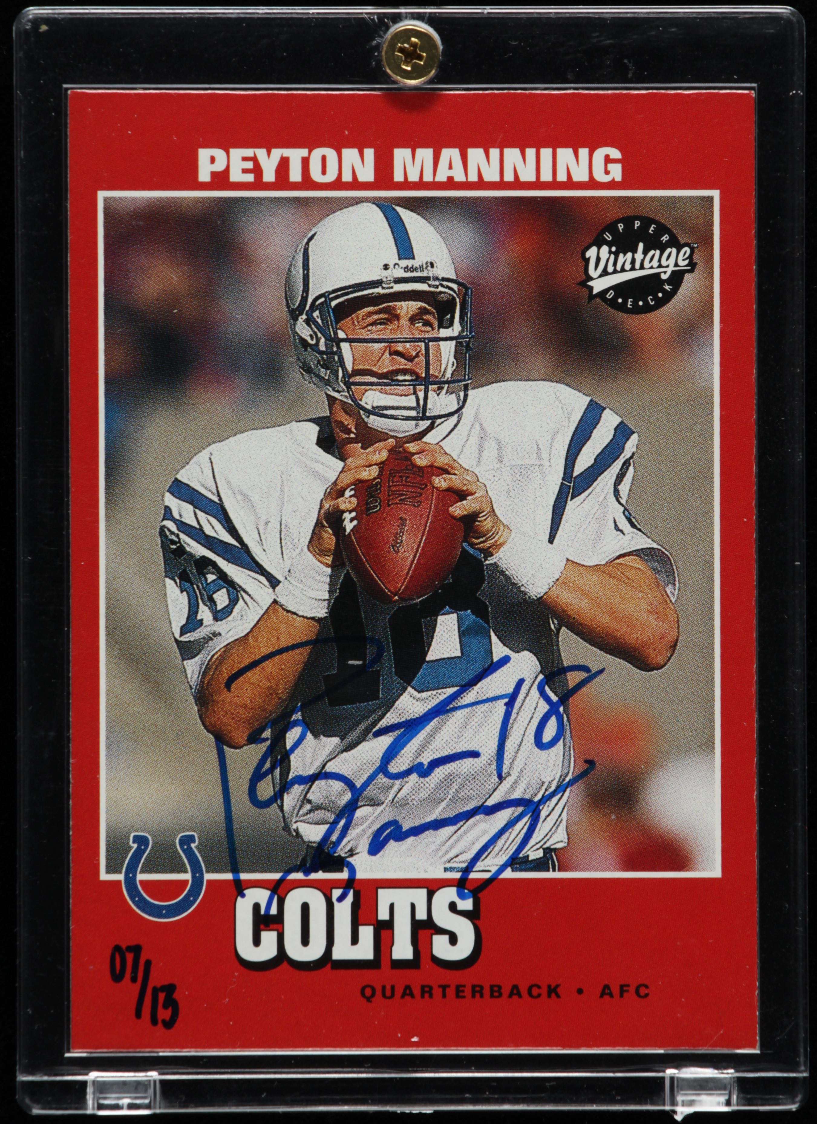 Peyton Manning Signed LE 2001 Upper Deck Vintage #70 (UD COA) at PristineAuction.com Peyton Manning Signed LE 2001 Upper Deck Vintage #70 (UD COA) at PristineAuction.com