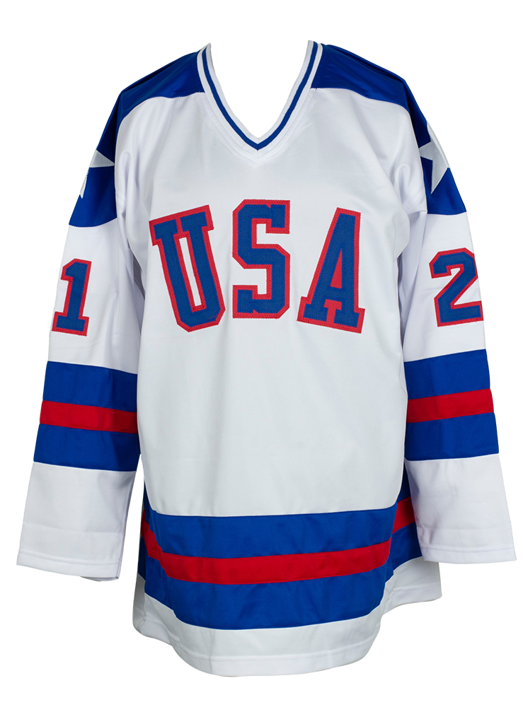 Mike Eruzione Signed Jersey (JSA COA) at PristineAuction.com Mike Eruzione Signed Jersey (JSA COA) at PristineAuction.com