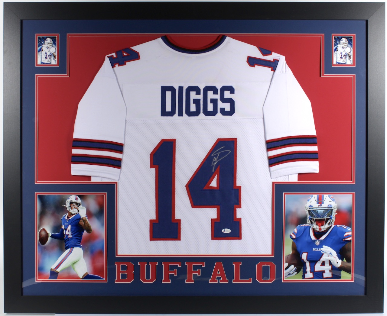 Stefon Diggs Signed 35x43 Custom Framed Jersey (Beckett COA) at PristineAuction.com Stefon Diggs Signed 35x43 Custom Framed Jersey (Beckett COA) at PristineAuction.com