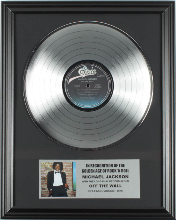 Michael Jackson 16x20 Custom Framed Silver Plated "Off The Wall" Record Album Award Display at PristineAuction.com Michael Jackson 16x20 Custom Framed Silver Plated "Off The Wall" Record Album Award Display at PristineAuction.com