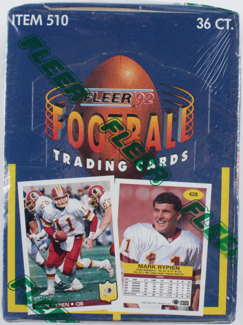 1992 Fleer Football Wax Box of (36) Packs at PristineAuction.com 1992 Fleer Football Wax Box of (36) Packs at PristineAuction.com
