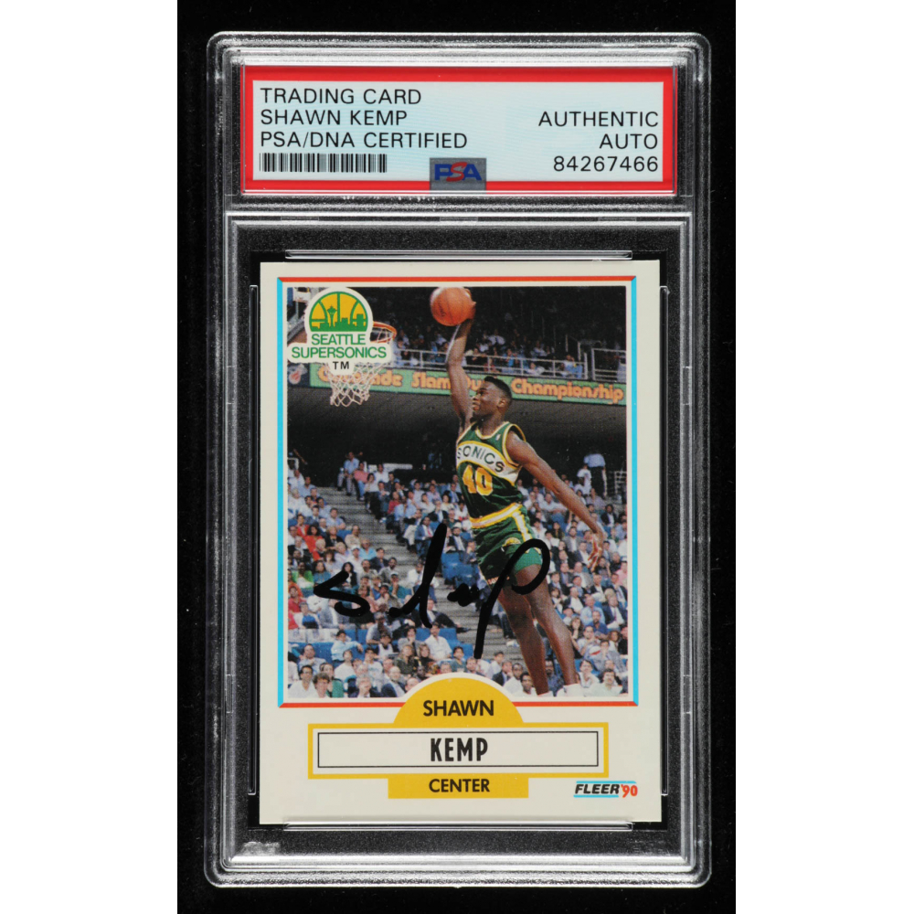 Shawn Kemp Signed 199091 Fleer 178 RC (PSA Encapsulated) Pristine Auction