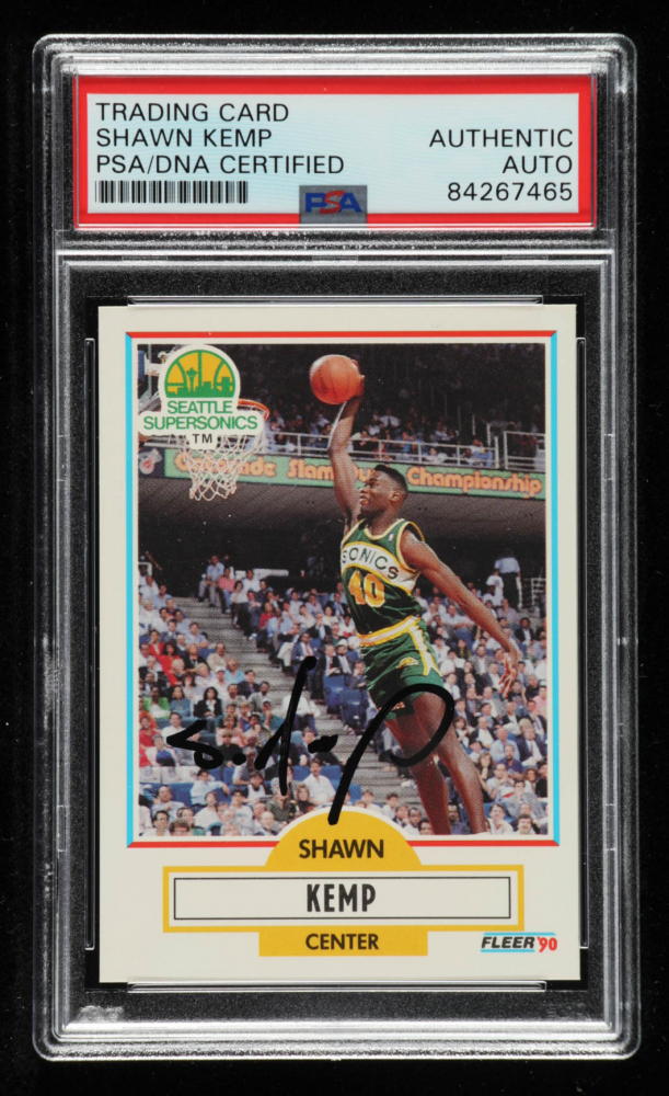 Shawn Kemp Signed 199091 Fleer 178 RC (PSA Encapsulated) Pristine Auction