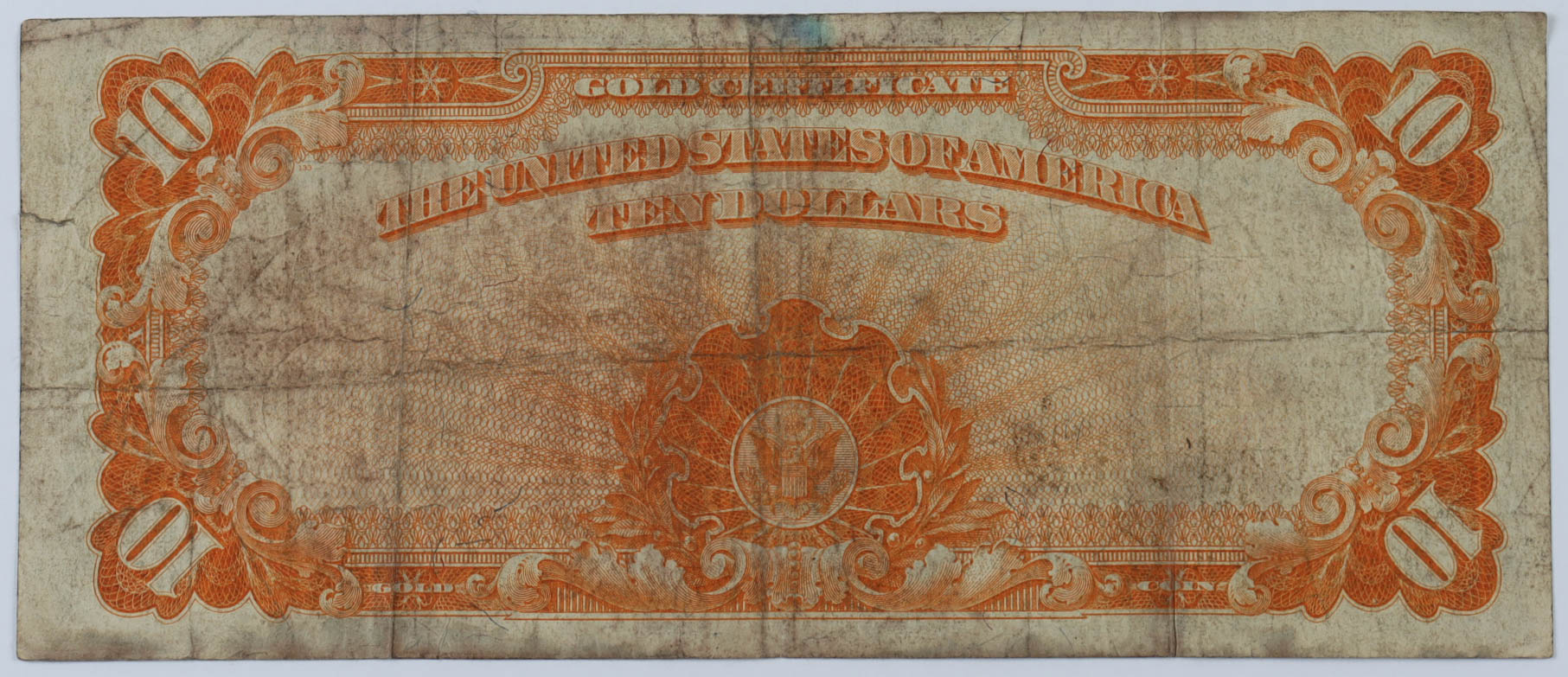 1922 $10 Ten-Dollar U.S. Gold Certificate Large-Size Bank Note at PristineAuction.com 1922 $10 Ten-Dollar U.S. Gold Certificate Large-Size Bank Note at PristineAuction.com