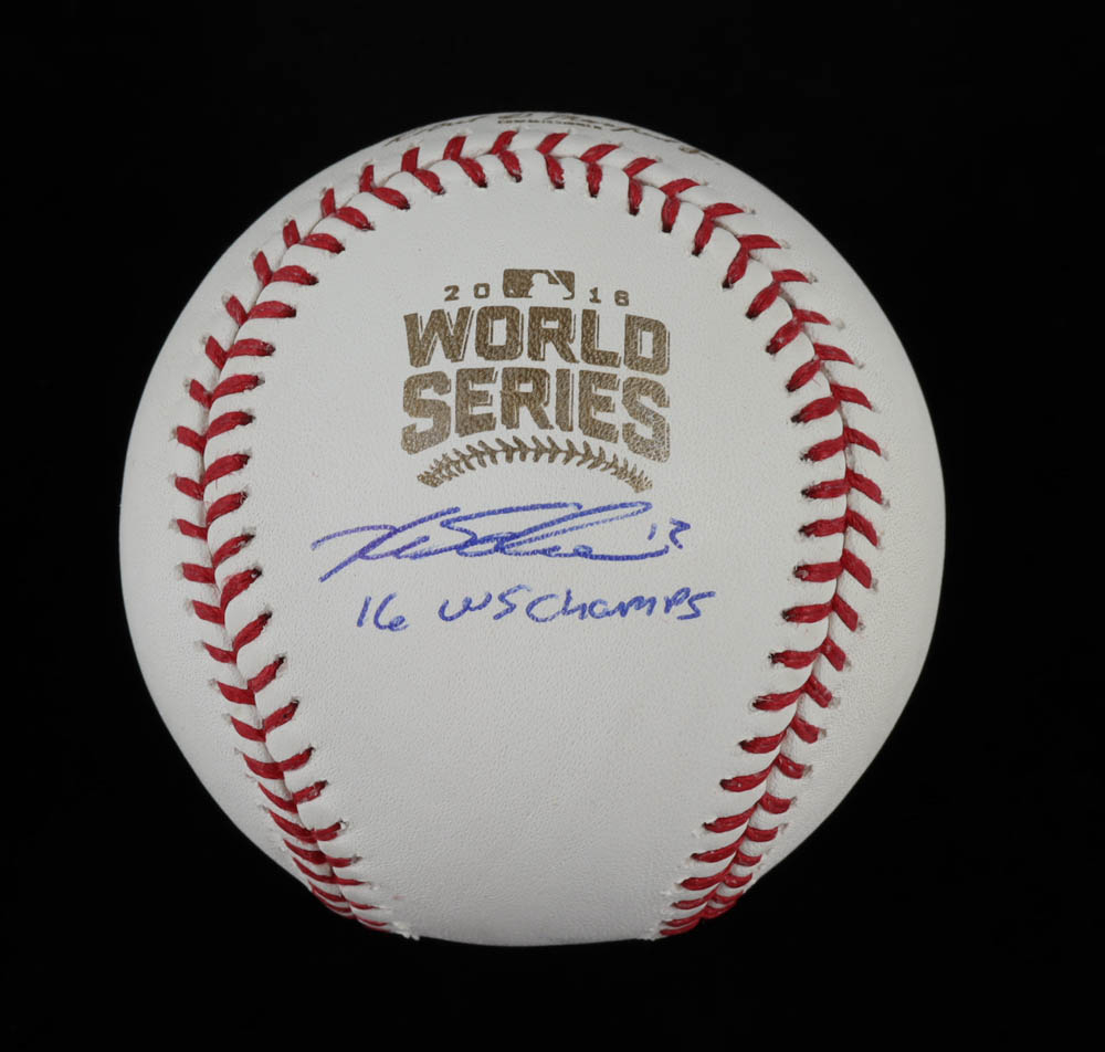 Kyle Schwarber Signed 2016 World Series Baseball Inscribed "16 WS Champs" (Beckett COA) at PristineAuction.com Kyle Schwarber Signed 2016 World Series Baseball Inscribed "16 WS Champs" (Beckett COA) at PristineAuction.com