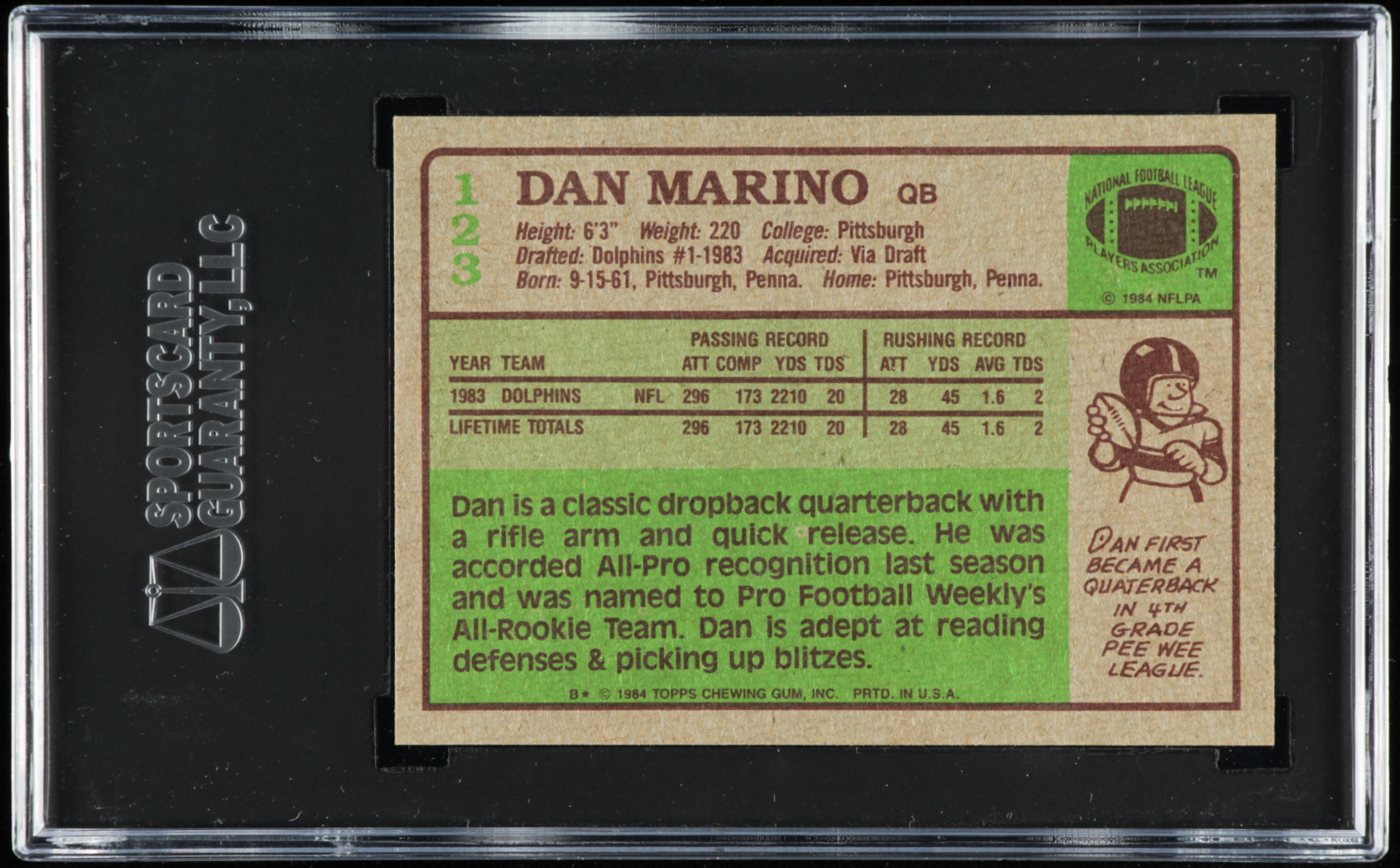 Dan Marino 1984 Topps #123 Pro Bowl RC (SGC 8.5) at PristineAuction.com Dan Marino 1984 Topps #123 Pro Bowl RC (SGC 8.5) at PristineAuction.com