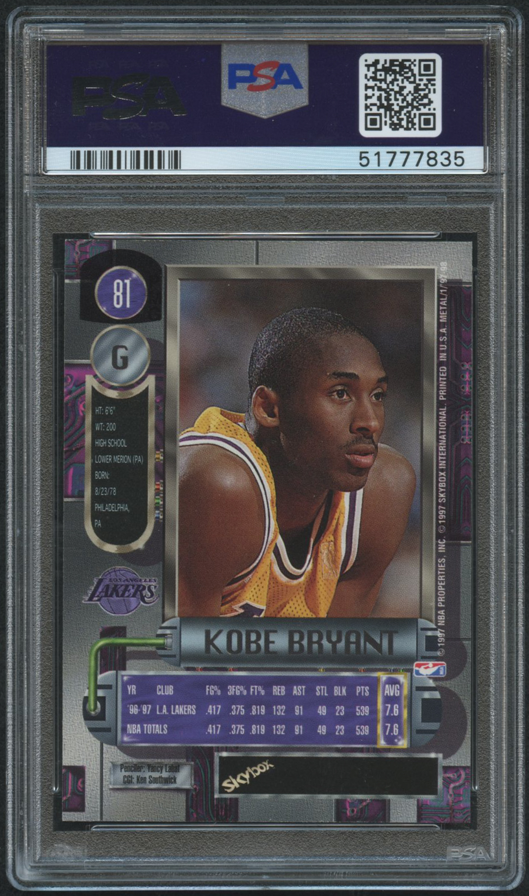 Kobe Bryant 1997-98 Metal Universe #81 (PSA 9) at PristineAuction.com Kobe Bryant 1997-98 Metal Universe #81 (PSA 9) at PristineAuction.com