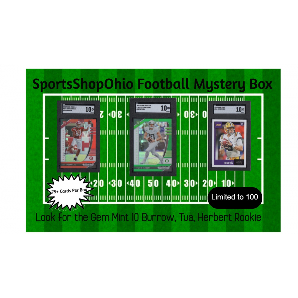 PSA 10 Graded Joe Burrow Rookie Football Card Mystery Box Guaranteed PSA 10 Card From Select, Prizm, Chronicles & More PSA 10 Graded Joe Burrow Rookie Football Card Mystery Box Guaranteed PSA 10 Card From Select, Prizm, Chronicles & More