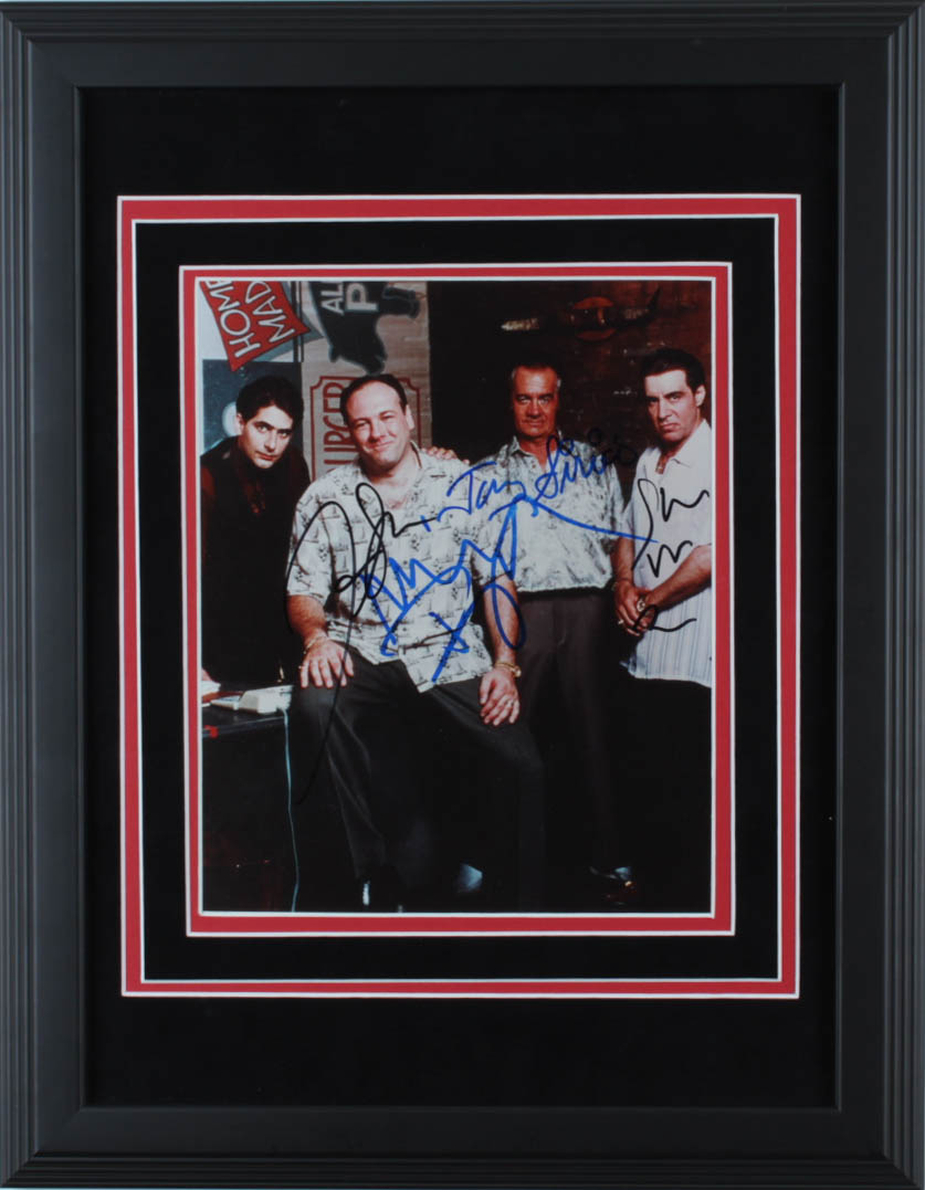 "The Sopranos" 14.5x18.5 Custom Framed Photo Display Cast-Signed by (4) with James Gandolfini, Tony Sirico, Michael Imperioli & Steven Van Zandt (PSA LOA) at PristineAuction.com "The Sopranos" 14.5x18.5 Custom Framed Photo Display Cast-Signed by (4) with James Gandolfini, Tony Sirico, Michael Imperioli & Steven Van Zandt (PSA LOA) at PristineAuction.com
