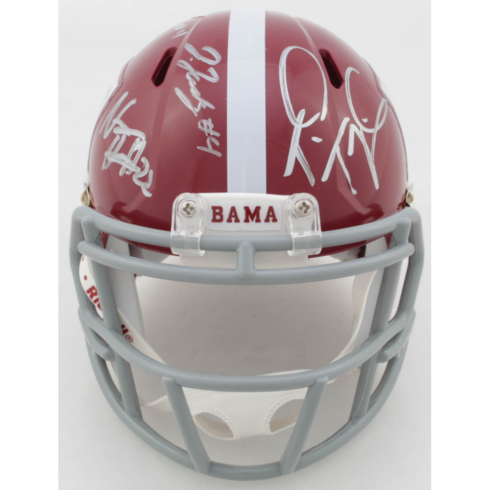 Alabama Crimson Tide Speed Mini Helmet Signed by (4) with Tua