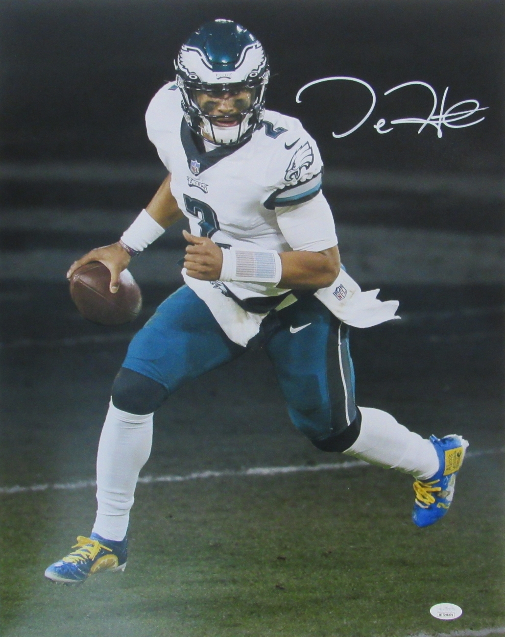 Jalen Hurts Signed Eagles 16x20 Photo (JSA COA) at PristineAuction.com Jalen Hurts Signed Eagles 16x20 Photo (JSA COA) at PristineAuction.com