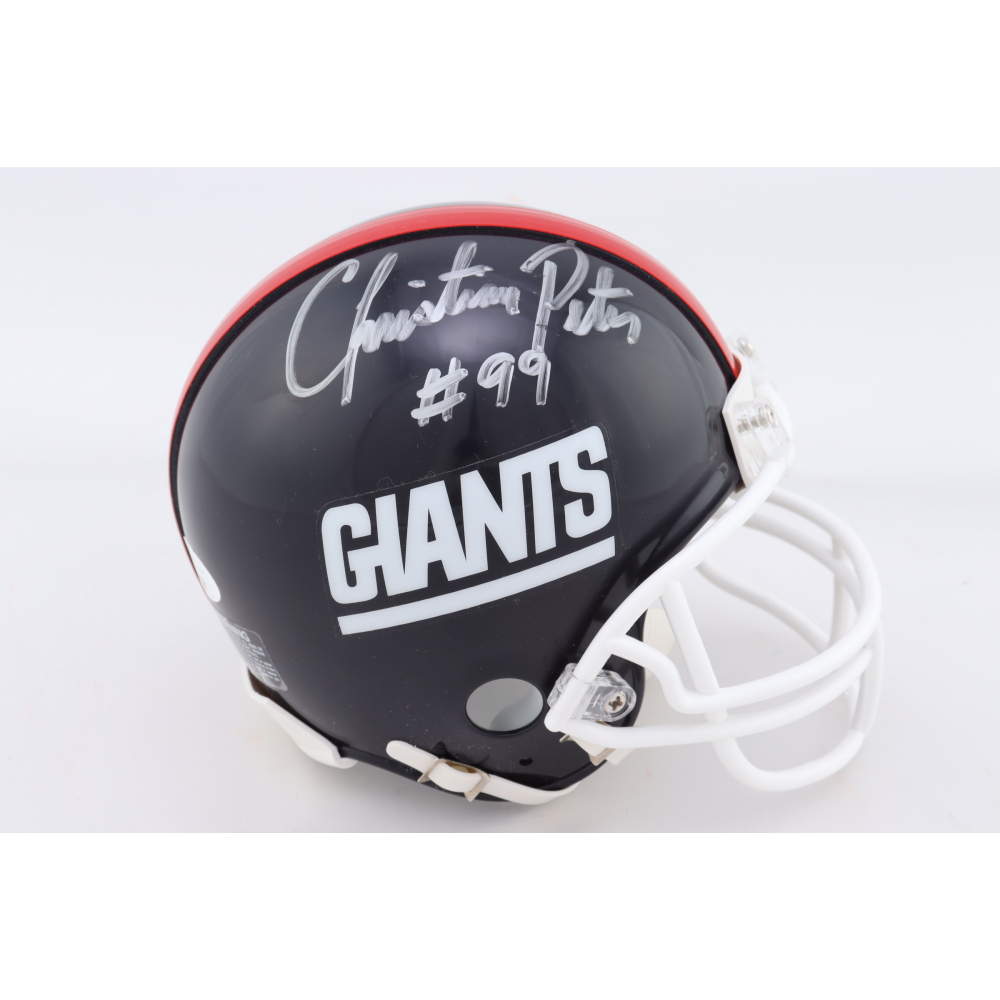 Christian Peter Signed Giants Mini Helmet (JSA COA) Pristine Auction