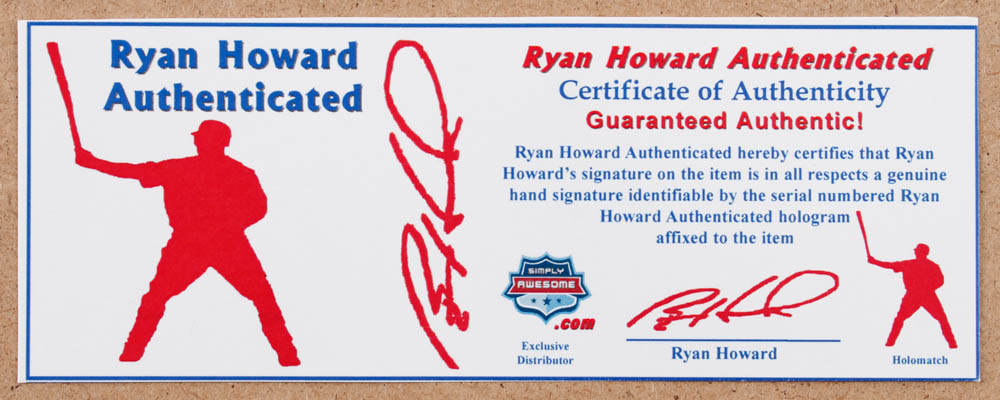 Ryan Howard Inscriptions Ryan Howard Signed Phillies 12x15 Custom Framed Photo Display (Howard ...