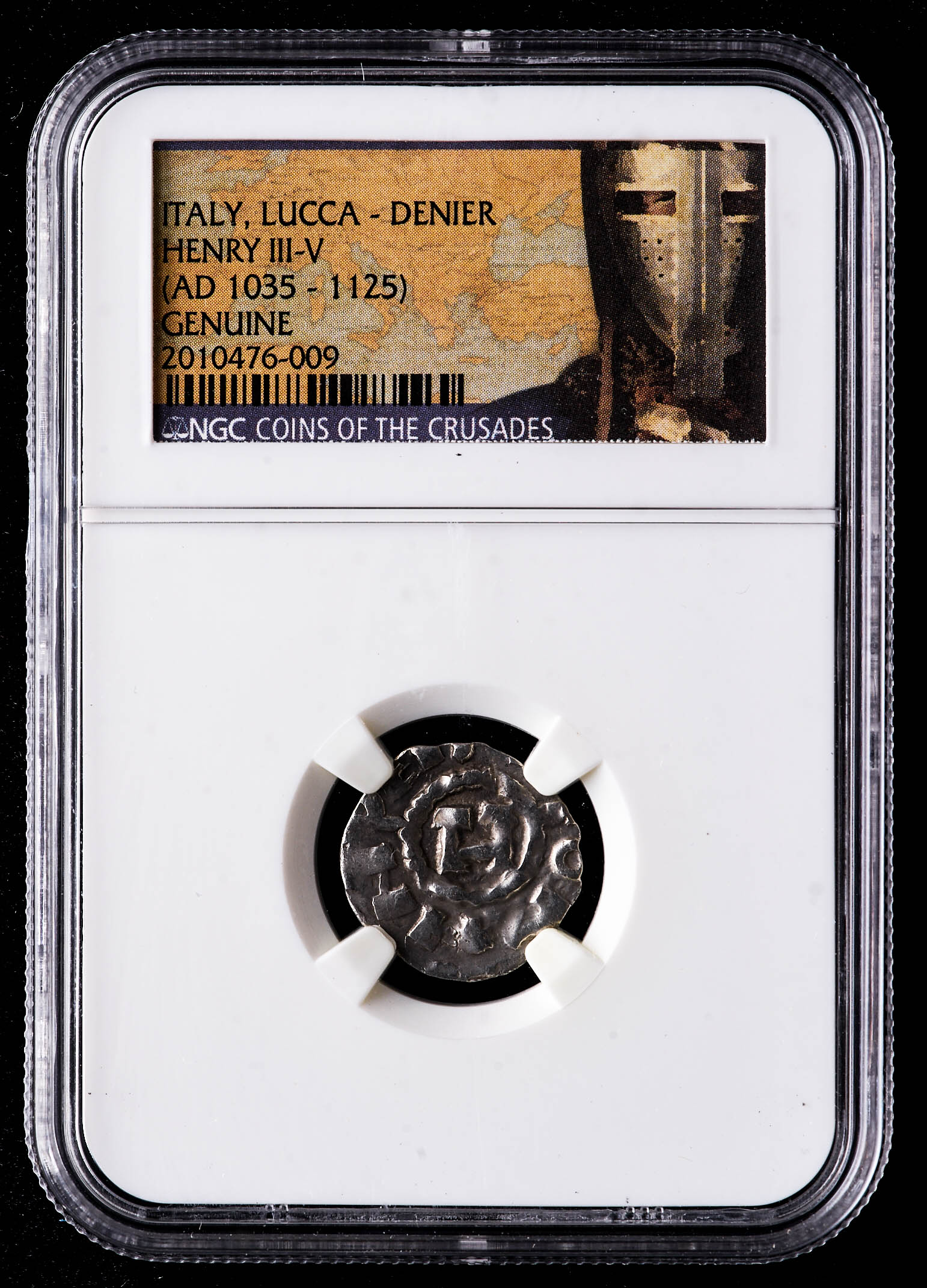 Henry III-V (1035-1125 AD) Italy, Luca Denier Medieval Silver Coin (NGC Genuine) at PristineAuction.com Henry III-V (1035-1125 AD) Italy, Luca Denier Medieval Silver Coin (NGC Genuine) at PristineAuction.com