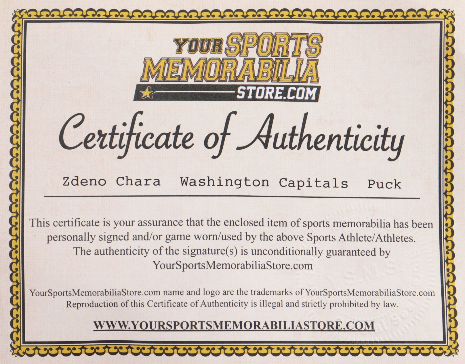 Zdeno Chara Signed Capitals Logo Hockey Puck Inscribed "Big Zee" (YSMS COA & Chara Hologram) at PristineAuction.com Zdeno Chara Signed Capitals Logo Hockey Puck Inscribed "Big Zee" (YSMS COA & Chara Hologram) at PristineAuction.com