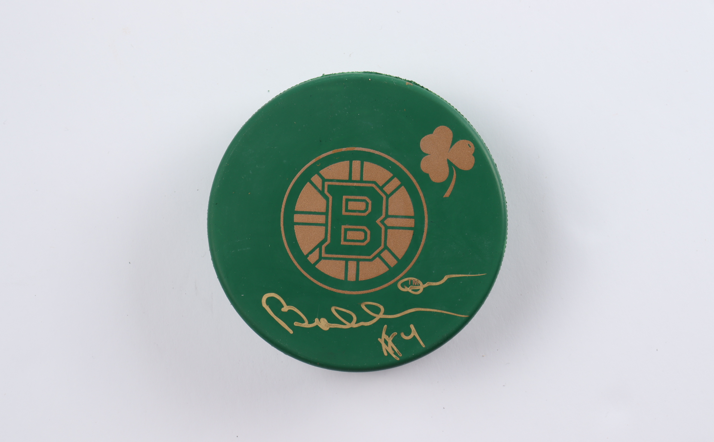 Bobby Orr Signed Bruins St. Patrick's Day Logo Hockey Puck (Orr COA & YSMS Hologram) at PristineAuction.com Bobby Orr Signed Bruins St. Patrick's Day Logo Hockey Puck (Orr COA & YSMS Hologram) at PristineAuction.com