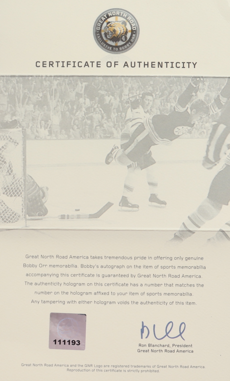 Bobby Orr Signed Bruins St. Patrick's Day Logo Hockey Puck (Orr COA & YSMS Hologram) at PristineAuction.com Bobby Orr Signed Bruins St. Patrick's Day Logo Hockey Puck (Orr COA & YSMS Hologram) at PristineAuction.com