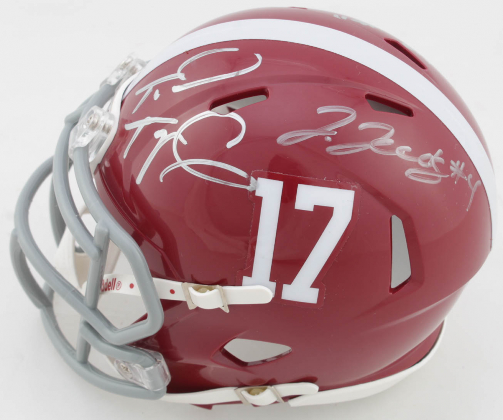 Alabama Crimson Tide Speed Mini Helmet Signed By (4) with Tua