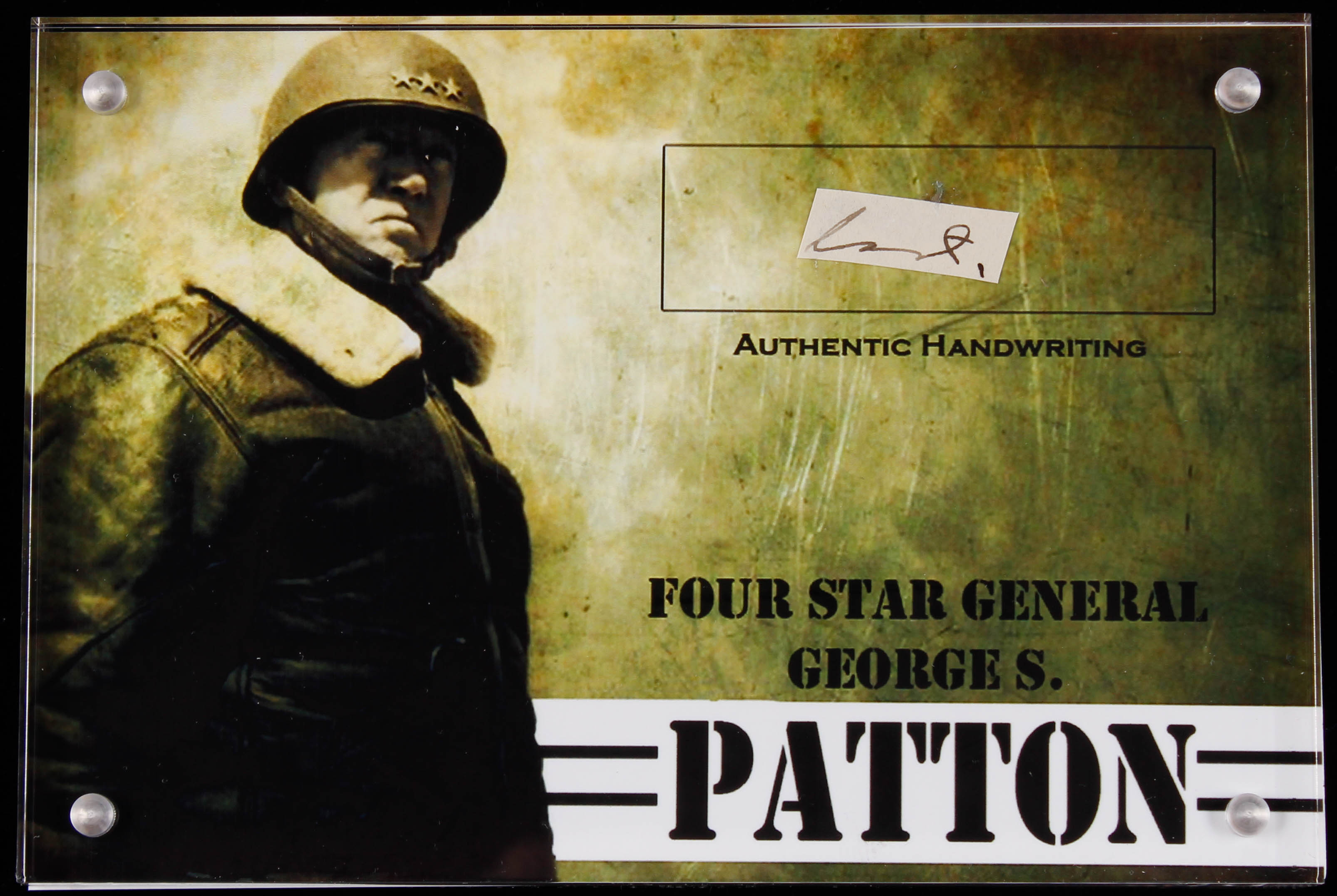 George S. Patton Authentic Hand-Written Word Cut in Acrylic Display Case (JSA LOA) at PristineAuction.com George S. Patton Authentic Hand-Written Word Cut in Acrylic Display Case (JSA LOA) at PristineAuction.com