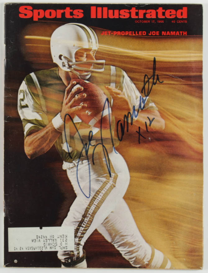Joe Namath Signed 1966 Sports Illustrated Magazine Inscribed "x12" (JSA COA) at PristineAuction.com Joe Namath Signed 1966 Sports Illustrated Magazine Inscribed "x12" (JSA COA) at PristineAuction.com
