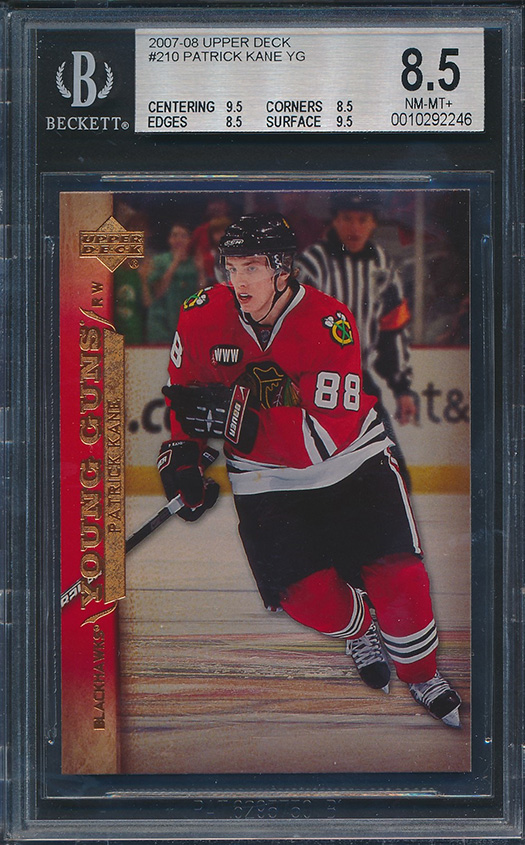 Patrick Kane 2007-08 Upper Deck #210 YG RC (BGS 8.5) at PristineAuction.com Patrick Kane 2007-08 Upper Deck #210 YG RC (BGS 8.5) at PristineAuction.com