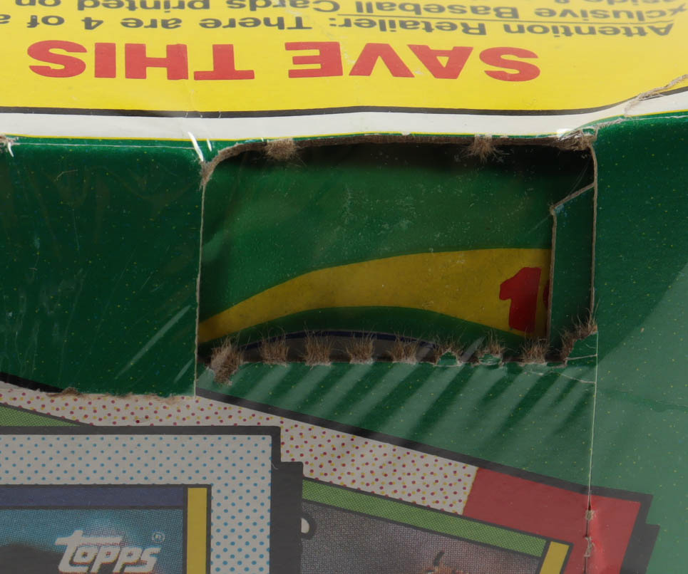 1990 Topps "The Real One" Bubble Gum Baseball Cards Box with (36) Packs (See Description) at PristineAuction.com 1990 Topps "The Real One" Bubble Gum Baseball Cards Box with (36) Packs (See Description) at PristineAuction.com