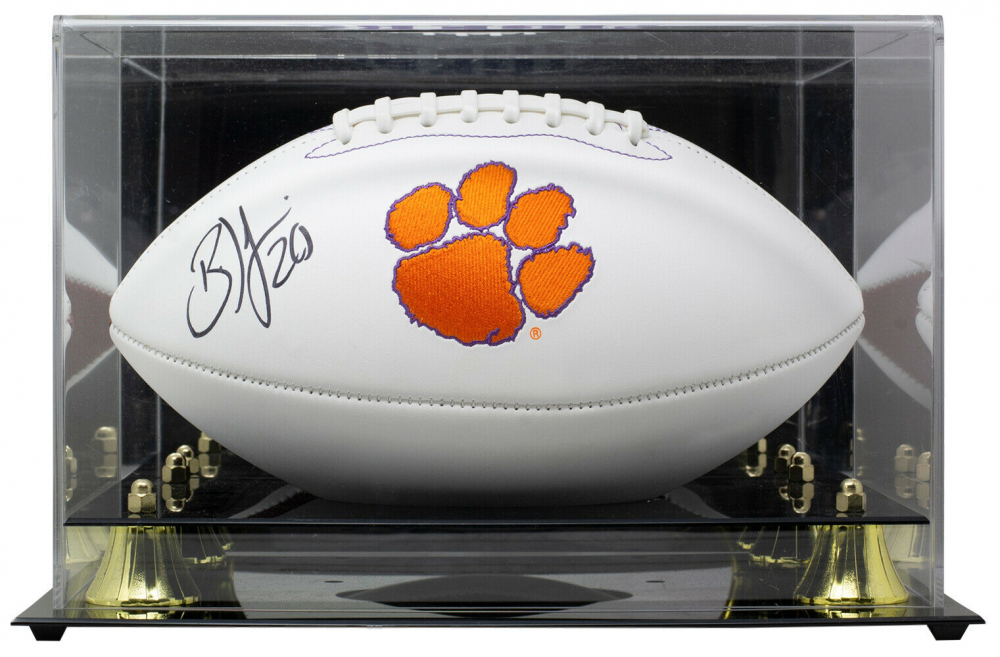 Brian Dawkins Signed Clemson Tigers Logo Football with Display Case ...