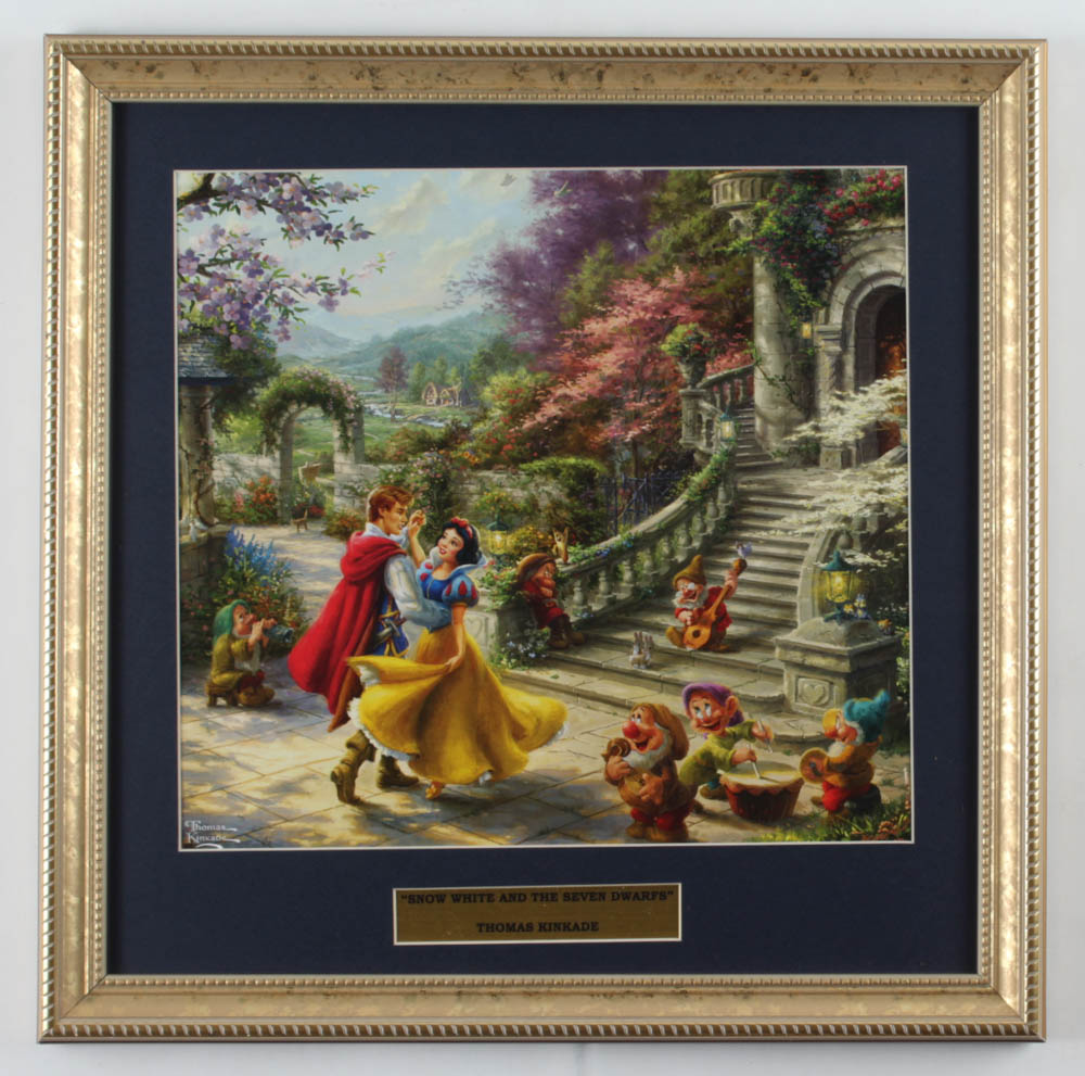 Thomas Kinkade Walt Disney's "Snow White and the Seven Dwarfs" 16x16 Custom Framed Print Display at PristineAuction.com Thomas Kinkade Walt Disney's "Snow White and the Seven Dwarfs" 16x16 Custom Framed Print Display at PristineAuction.com