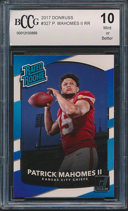 Patrick Mahomes II 2017 Donruss #327 RR RC (BCCG 10) at PristineAuction.com Patrick Mahomes II 2017 Donruss #327 RR RC (BCCG 10) at PristineAuction.com
