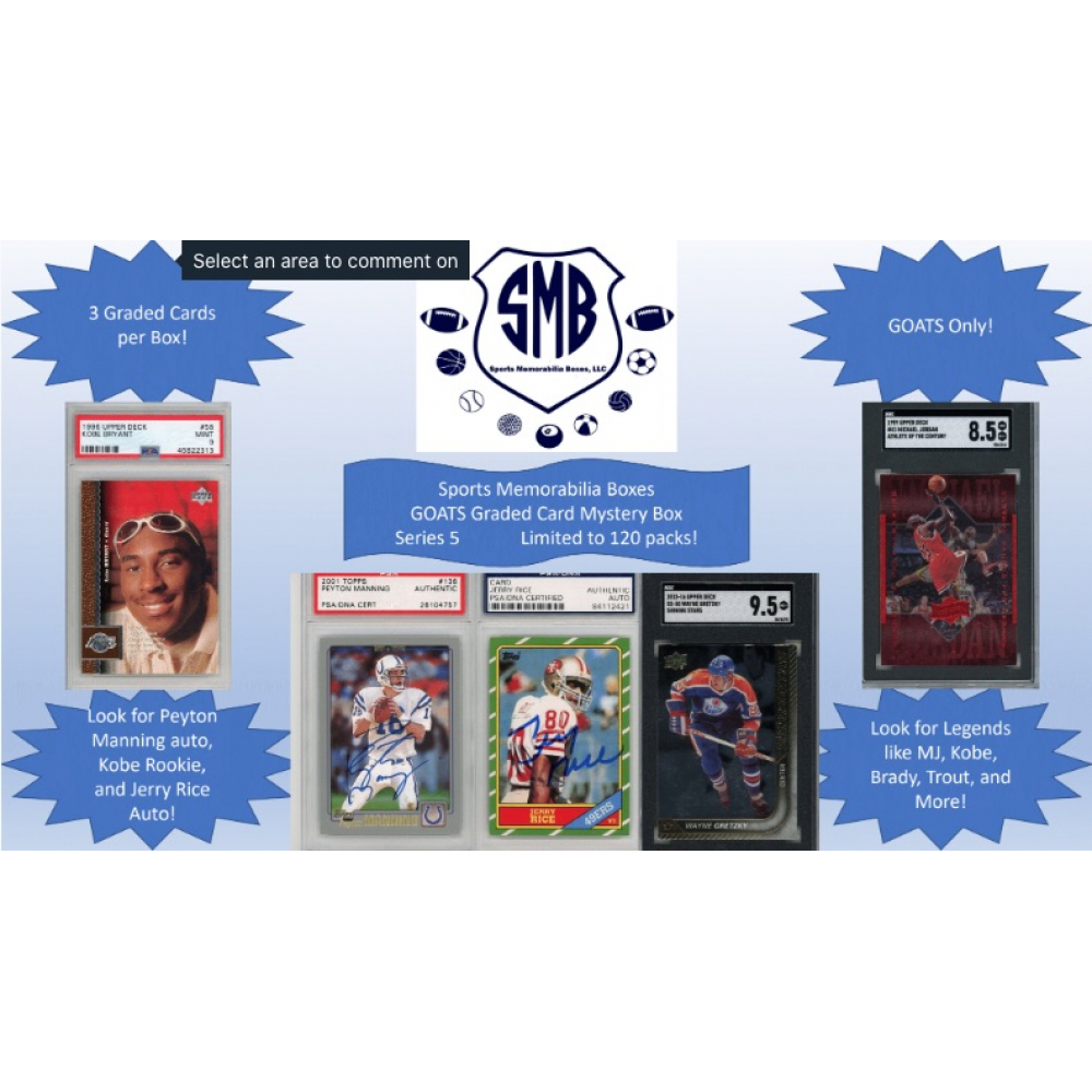Sports Memorabilia Boxes GOATs of the Game Graded Card Mystery Box
