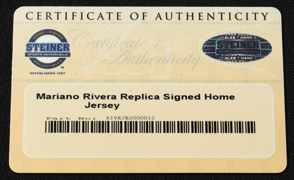 Mariano Rivera Signed Yankees Jersey (Steiner COA & MLB Hologram) at PristineAuction.com Mariano Rivera Signed Yankees Jersey (Steiner COA & MLB Hologram) at PristineAuction.com