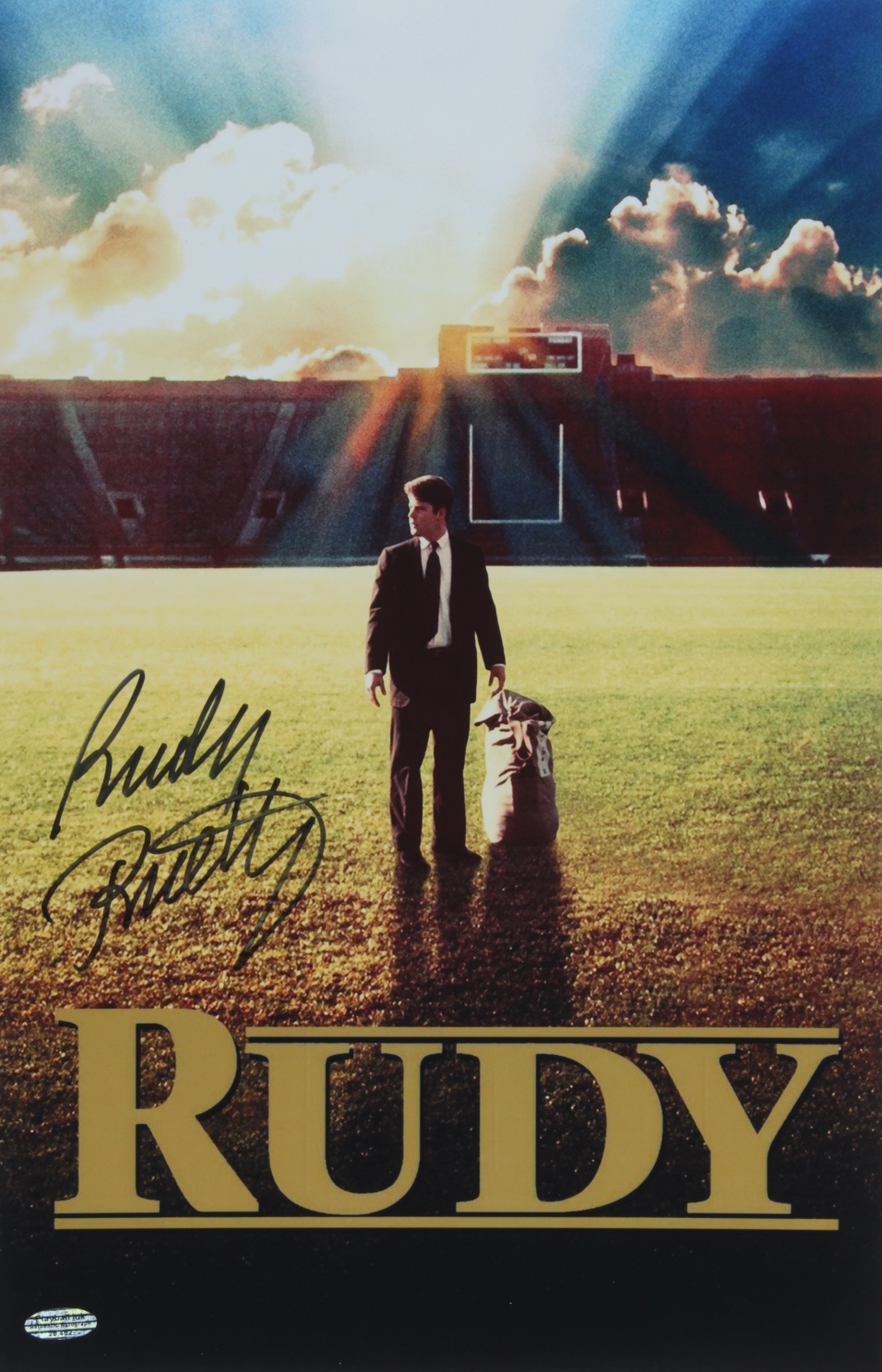 Rudy Ruettiger Signed "Rudy" 11x17 Photo (Playball Ink Hologram) at PristineAuction.com Rudy Ruettiger Signed "Rudy" 11x17 Photo (Playball Ink Hologram) at PristineAuction.com
