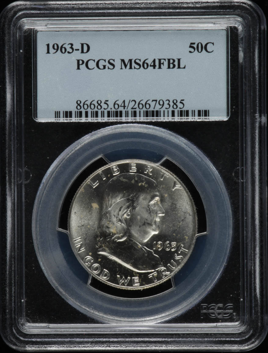 1963-D Franklin Half Dollar (PCGS MS64 FBL) at PristineAuction.com 1963-D Franklin Half Dollar (PCGS MS64 FBL) at PristineAuction.com