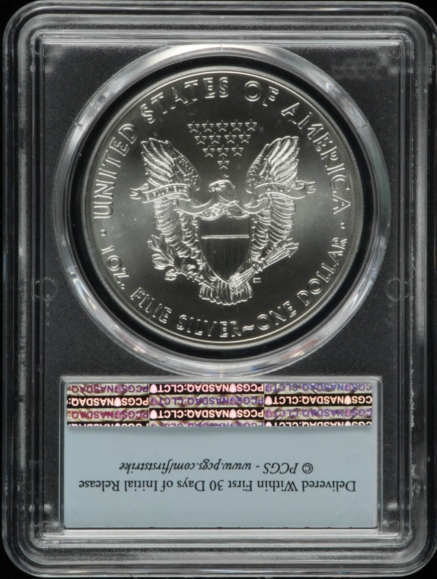 2018-W American Silver Eagle $1 One Dollar Coin - First Strike, Struck at West Point (PCGS MS70) at PristineAuction.com 2018-W American Silver Eagle $1 One Dollar Coin - First Strike, Struck at West Point (PCGS MS70) at PristineAuction.com