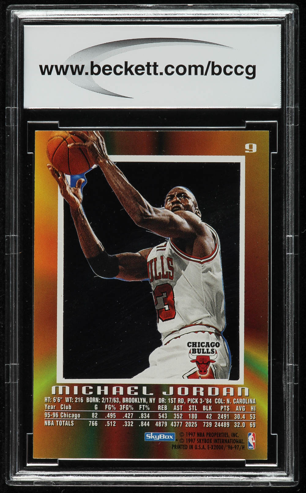 Michael Jordan 1996-97 E-X2000 #9 (BCCG 9) at PristineAuction.com Michael Jordan 1996-97 E-X2000 #9 (BCCG 9) at PristineAuction.com