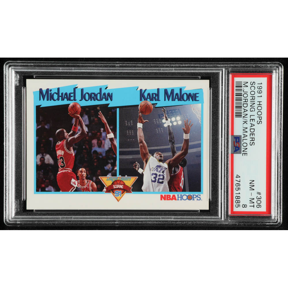 michael jordan karl malone basketball card