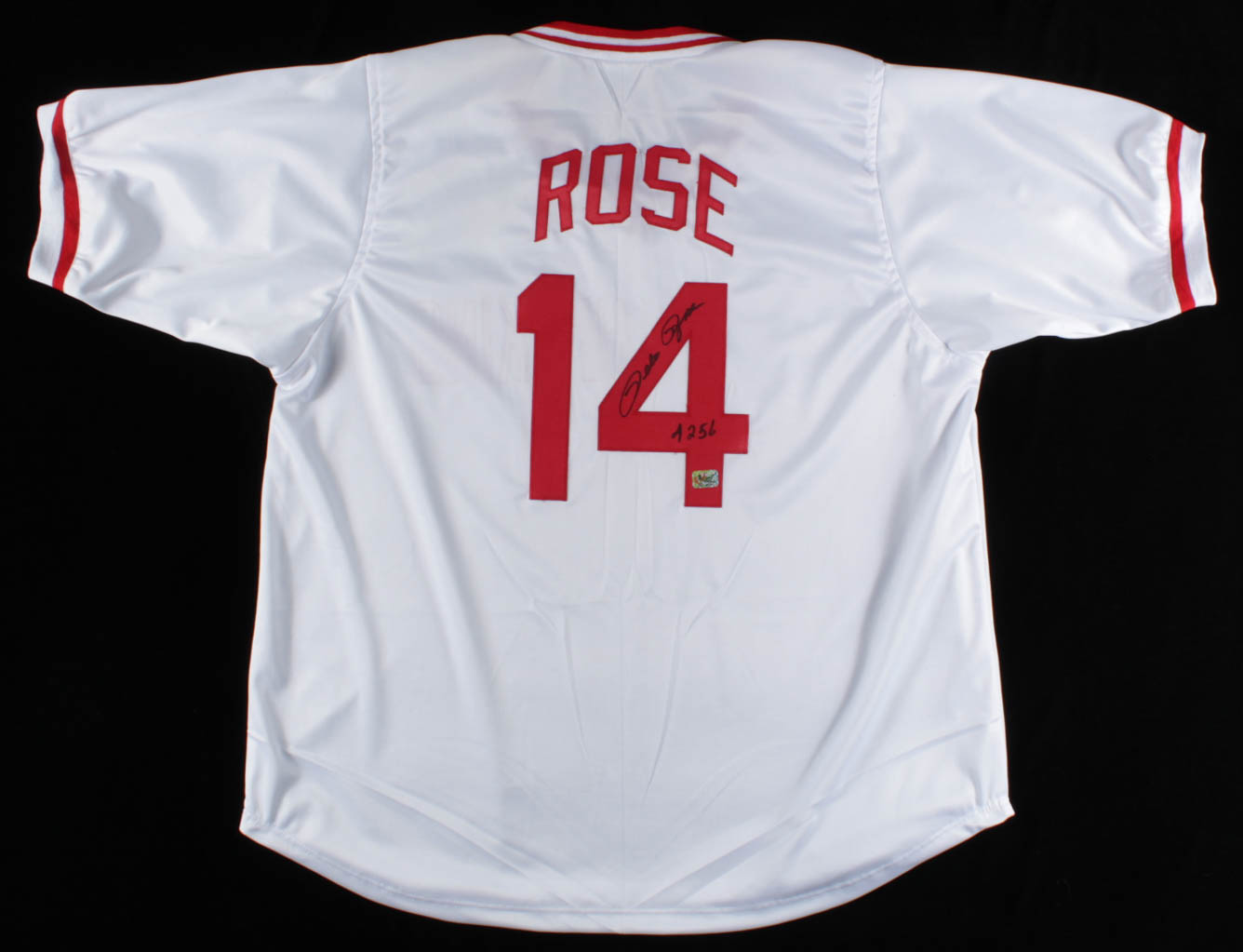 Pete Rose Signed Jersey Inscribed "4256" (Fiterman Sports Hologram) at PristineAuction.com Pete Rose Signed Jersey Inscribed "4256" (Fiterman Sports Hologram) at PristineAuction.com