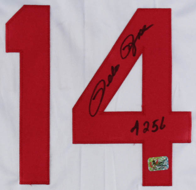 Pete Rose Signed Jersey Inscribed "4256" (Fiterman Sports Hologram) at PristineAuction.com Pete Rose Signed Jersey Inscribed "4256" (Fiterman Sports Hologram) at PristineAuction.com