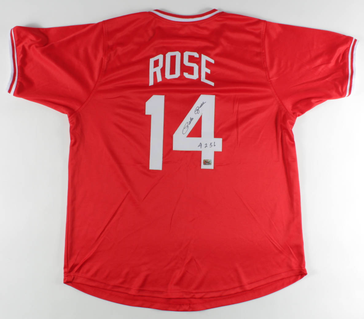 Pete Rose Signed Jersey Inscribed "4256" (Fiterman Sports Hologram) at PristineAuction.com Pete Rose Signed Jersey Inscribed "4256" (Fiterman Sports Hologram) at PristineAuction.com