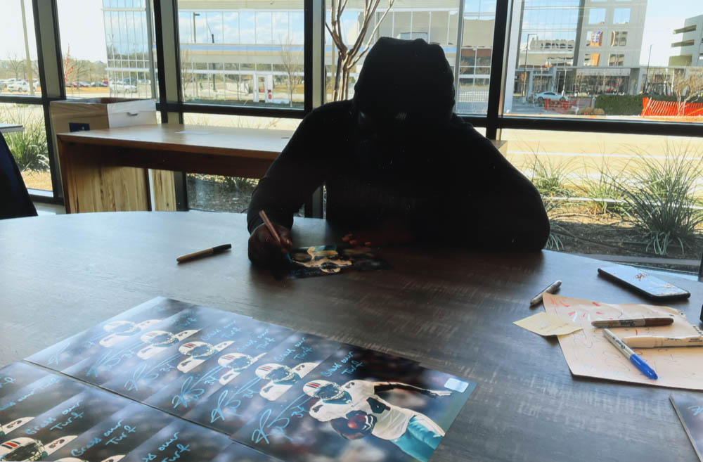 Ricky Williams Signed Dolphins 8x10 Photo Inscribed "Grass Over Turf" (Williams) at PristineAuction.com Ricky Williams Signed Dolphins 8x10 Photo Inscribed "Grass Over Turf" (Williams) at PristineAuction.com