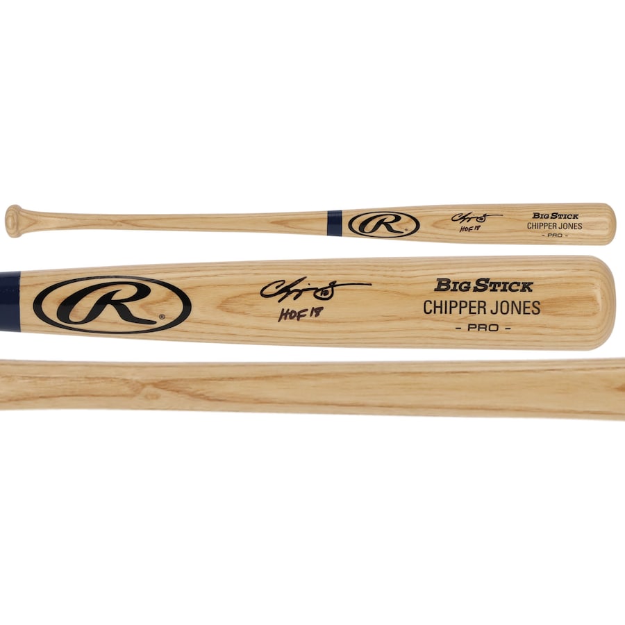Chipper Jones Signed Rawlings Pro Baseball Bat Inscribed "HOF 18" (Fanatics) at PristineAuction.com Chipper Jones Signed Rawlings Pro Baseball Bat Inscribed "HOF 18" (Fanatics) at PristineAuction.com