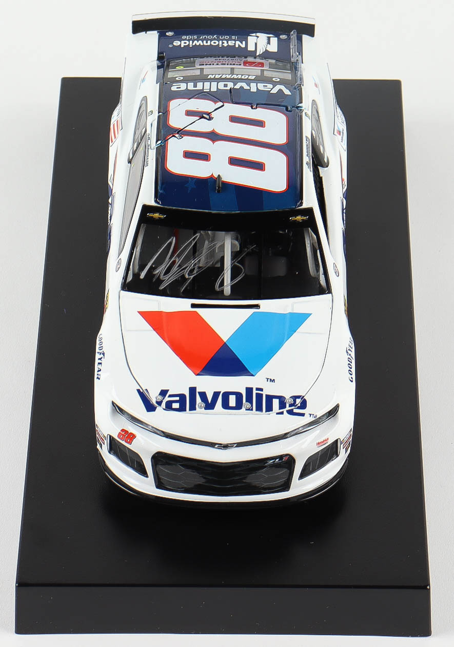 Alex Bowman Signed 2019 NASCAR #88 Valvoline Patriotic - 1:24 Premium Action Diecast Car (PA COA) (See Description) at PristineAuction.com Alex Bowman Signed 2019 NASCAR #88 Valvoline Patriotic - 1:24 Premium Action Diecast Car (PA COA) (See Description) at PristineAuction.com