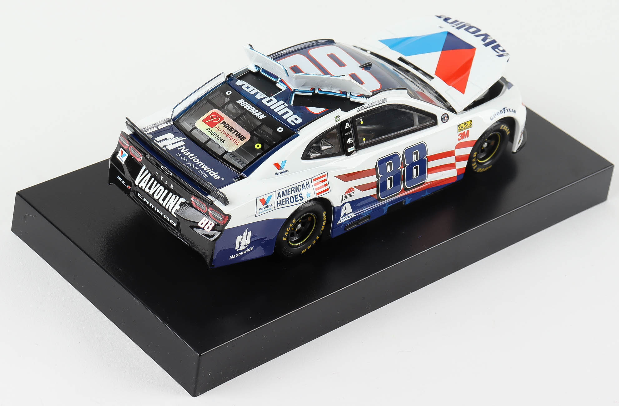 Alex Bowman Signed 2019 NASCAR #88 Valvoline Patriotic - 1:24 Premium Action Diecast Car (PA COA) (See Description) at PristineAuction.com Alex Bowman Signed 2019 NASCAR #88 Valvoline Patriotic - 1:24 Premium Action Diecast Car (PA COA) (See Description) at PristineAuction.com