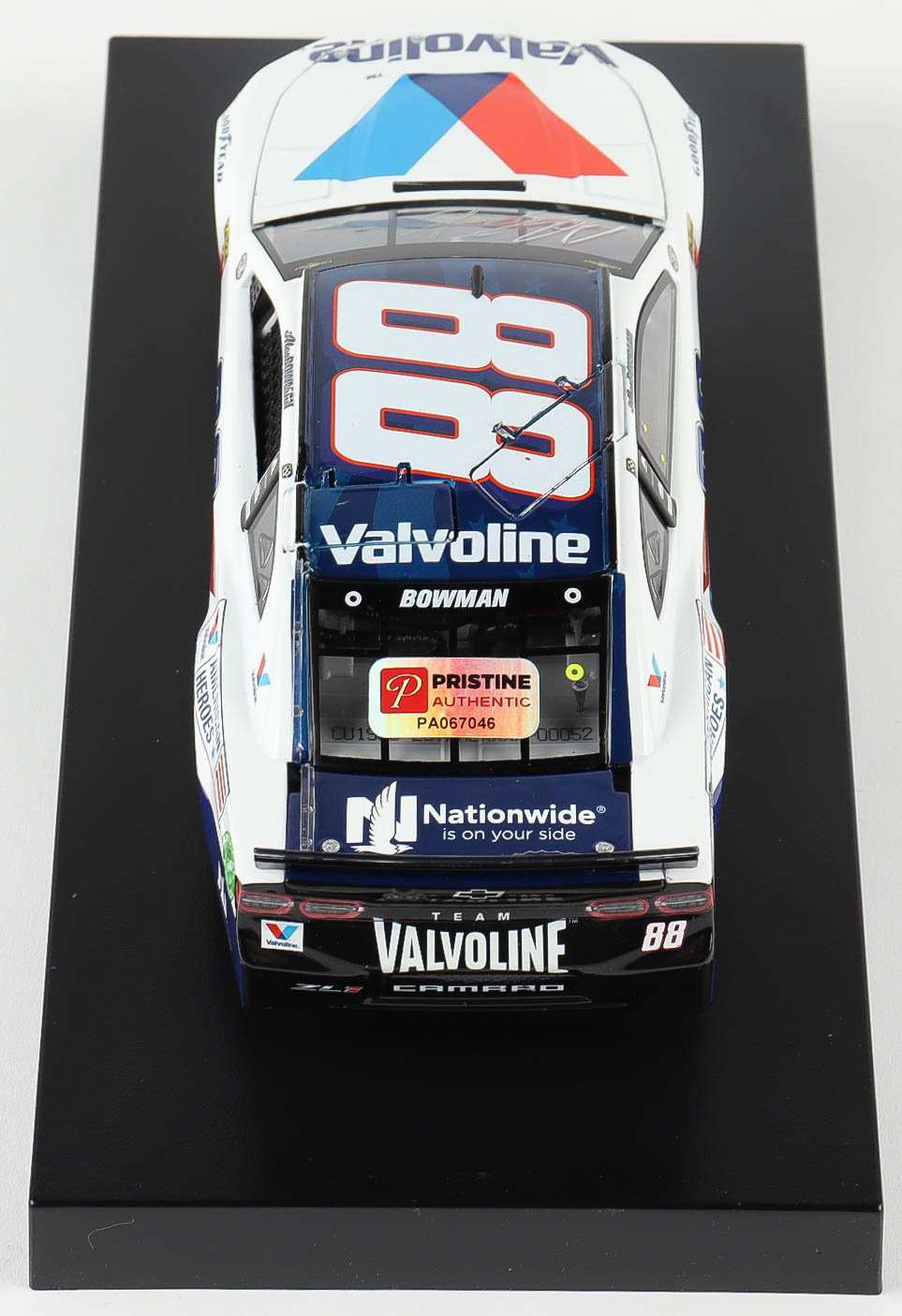 Alex Bowman Signed 2019 NASCAR #88 Valvoline Patriotic - 1:24 Premium Action Diecast Car (PA COA) (See Description) at PristineAuction.com Alex Bowman Signed 2019 NASCAR #88 Valvoline Patriotic - 1:24 Premium Action Diecast Car (PA COA) (See Description) at PristineAuction.com