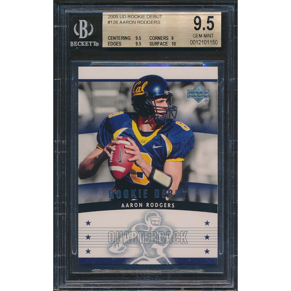 Aaron Rodgers 2005 Upper Deck Rookie Debut 126 RC (BGS 9
