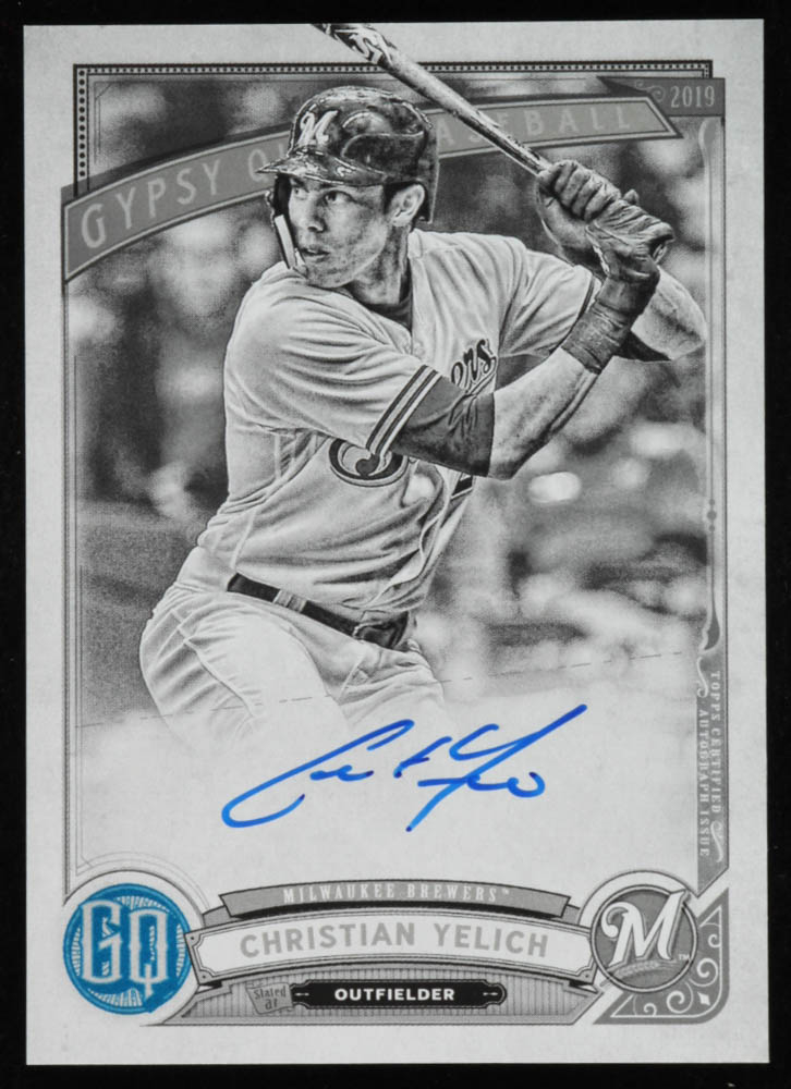 Christian Yelich 2019 Topps Gypsy Queen Autographs Black & White #GQACY